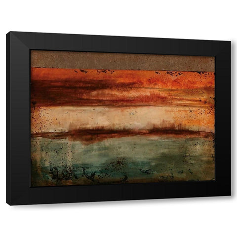Earth Blocks II Black Modern Wood Framed Art Print by Flynn, Jenn