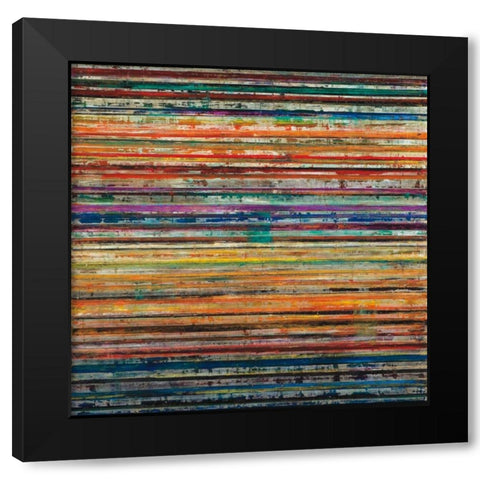 Shattered Earth Black Modern Wood Framed Art Print with Double Matting by Gutierrez, Hilario