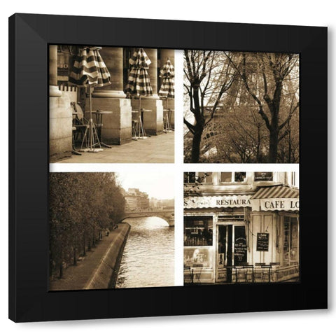 Parisien Moments Black Modern Wood Framed Art Print by Gilboa, Marina Drasnin