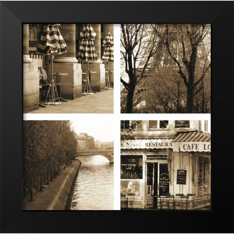 Parisien Moments Black Modern Wood Framed Art Print by Gilboa, Marina Drasnin
