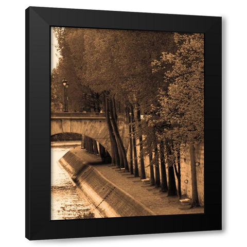 Le Bord de la Seine Black Modern Wood Framed Art Print by Gilboa, Marina Drasnin