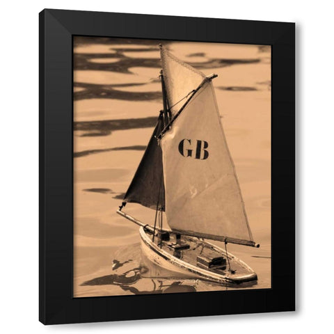 Les Petits Bateaux I Black Modern Wood Framed Art Print with Double Matting by Gilboa, Marina Drasnin