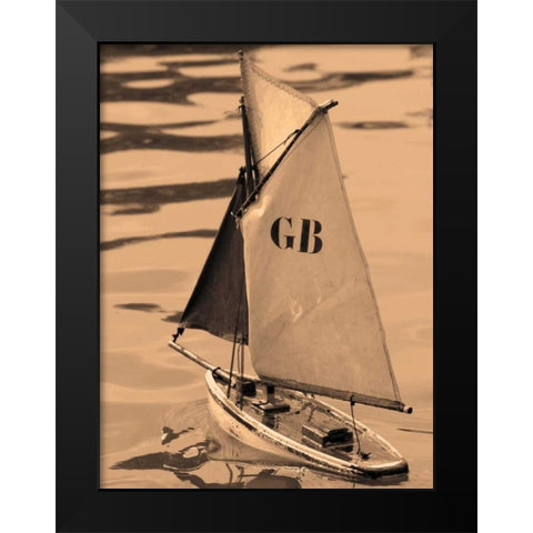 Les Petits Bateaux I Black Modern Wood Framed Art Print by Gilboa, Marina Drasnin