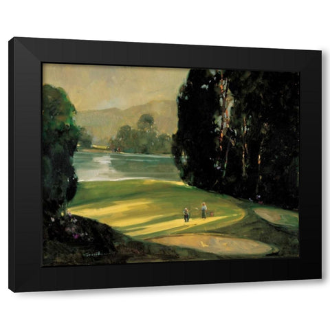 Putt for Par Black Modern Wood Framed Art Print with Double Matting by Goerschner, Ted