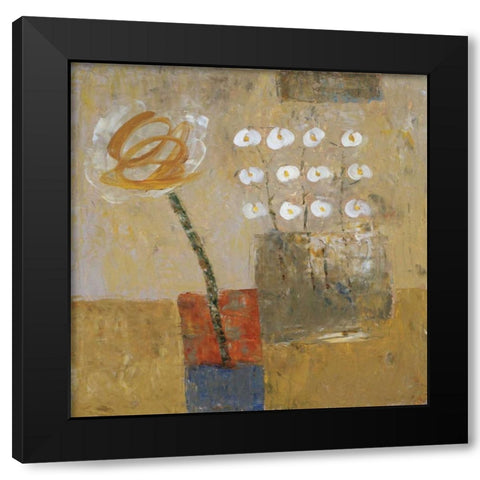 Morning Flower Black Modern Wood Framed Art Print with Double Matting by Gojanovic, Zivana