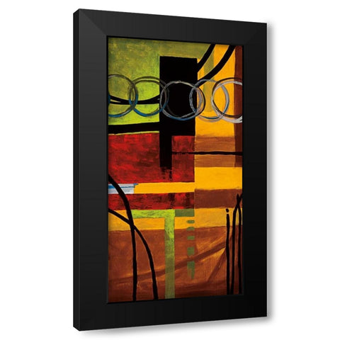 Homespun Black Modern Wood Framed Art Print by Hager, Geoff