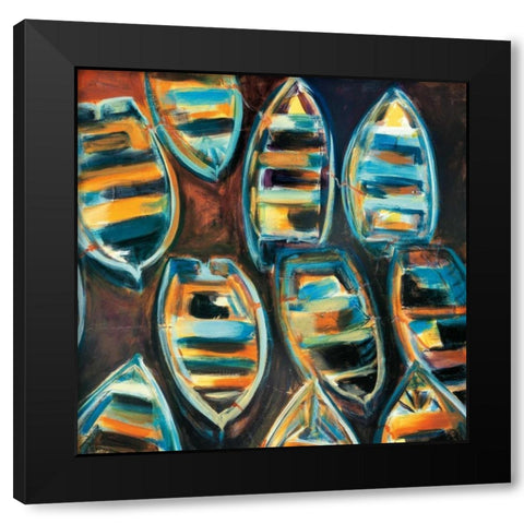 Boat Pods Black Modern Wood Framed Art Print by Hickman, G.A.