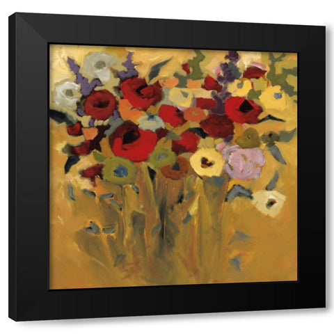 Jewel Bouquet Black Modern Wood Framed Art Print with Double Matting by Harwood, Jennifer