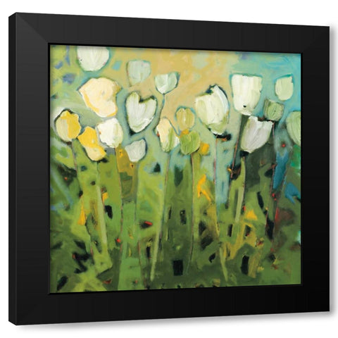 White Tulips I Black Modern Wood Framed Art Print with Double Matting by Harwood, Jennifer