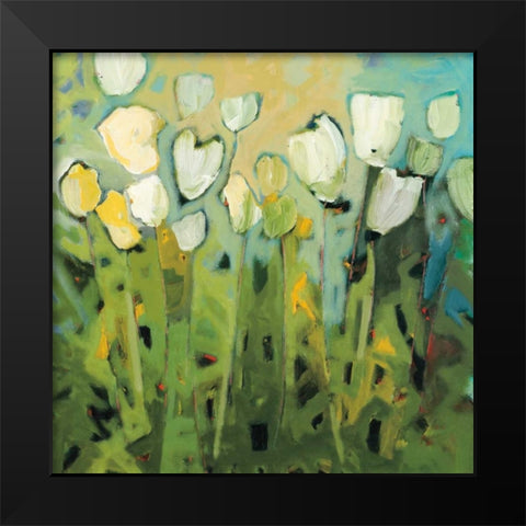 White Tulips I Black Modern Wood Framed Art Print by Harwood, Jennifer