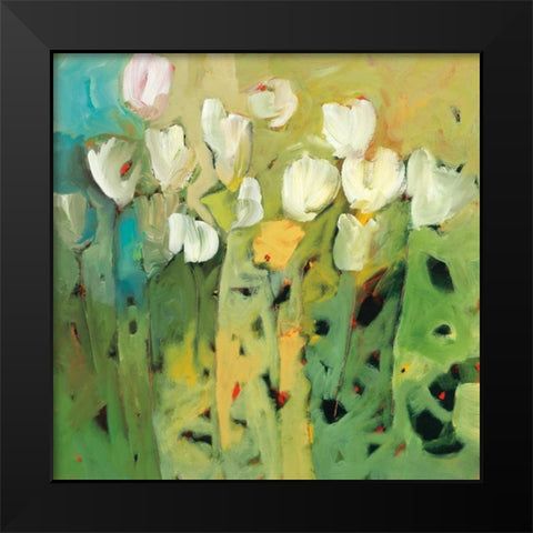 White tulips II Black Modern Wood Framed Art Print by Harwood, Jennifer