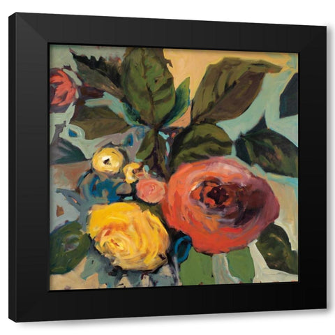 Rose Garden I Black Modern Wood Framed Art Print by Harwood, Jennifer
