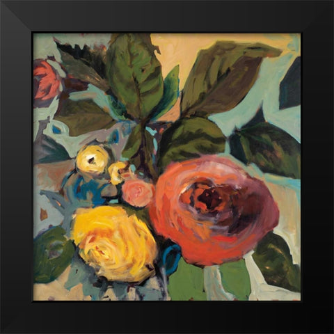 Rose Garden I Black Modern Wood Framed Art Print by Harwood, Jennifer