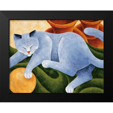 Cats and Pots Black Modern Wood Framed Art Print by Holmes, Kate