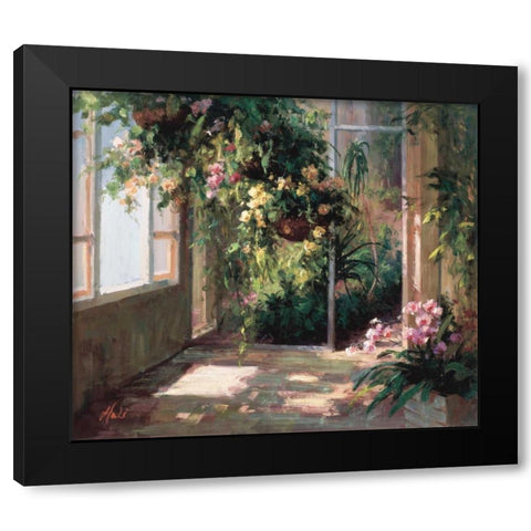 Atriums First Light II Black Modern Wood Framed Art Print with Double Matting by Hali