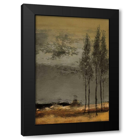 Peupliers Black Modern Wood Framed Art Print with Double Matting by Jully, Denis