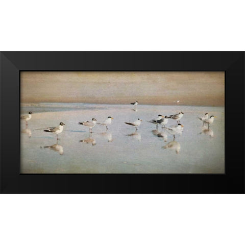 Coastal Reflections Black Modern Wood Framed Art Print by Jacks, Heather