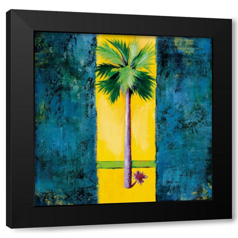 Neon Palm I Black Modern Wood Framed Art Print by Jardine, Liz