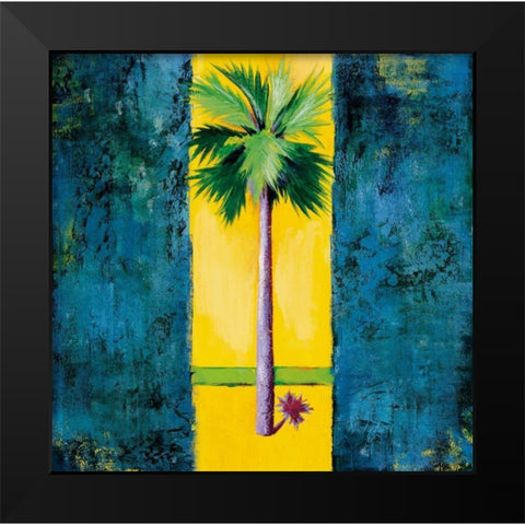 Neon Palm I Black Modern Wood Framed Art Print by Jardine, Liz