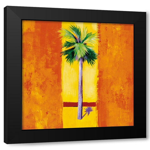 Neon Palm II Black Modern Wood Framed Art Print with Double Matting by Jardine, Liz