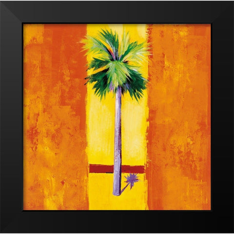 Neon Palm II Black Modern Wood Framed Art Print by Jardine, Liz