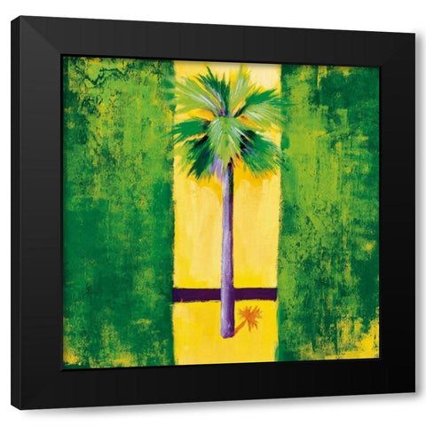 Neon Palm III Black Modern Wood Framed Art Print with Double Matting by Jardine, Liz