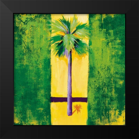Neon Palm III Black Modern Wood Framed Art Print by Jardine, Liz