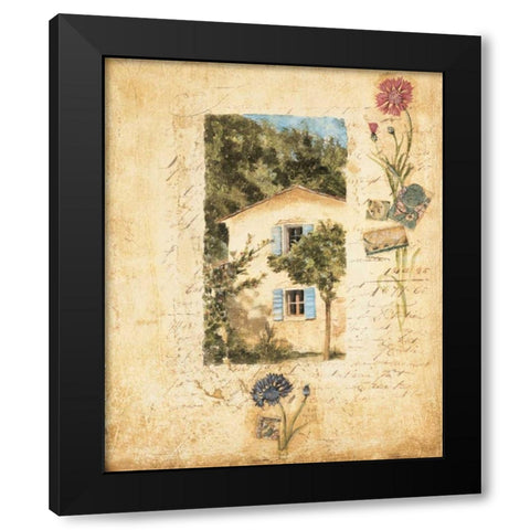 Country Wildflowers II Black Modern Wood Framed Art Print with Double Matting by Jardine, Liz