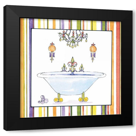 Striped Bath I Black Modern Wood Framed Art Print by Jardine, Liz