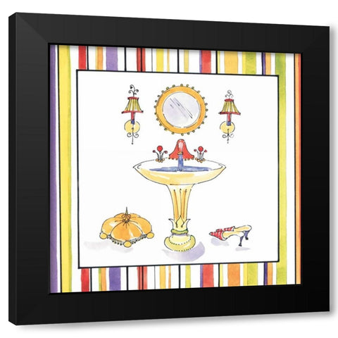 Striped Bath II Black Modern Wood Framed Art Print by Jardine, Liz