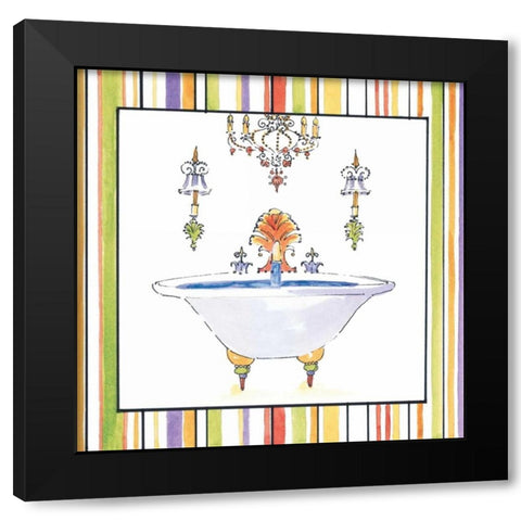 Striped Bath III Black Modern Wood Framed Art Print by Jardine, Liz