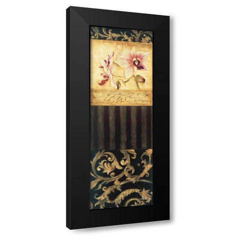 Orchid Brocade I Black Modern Wood Framed Art Print with Double Matting by Jardine, Liz
