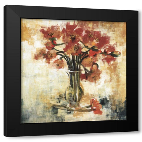 Symphony of Poppies Black Modern Wood Framed Art Print by Jardine, Liz