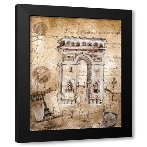 Arc De Triomphe Black Modern Wood Framed Art Print with Double Matting by Jardine, Liz