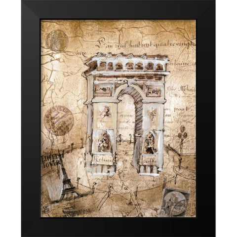 Arc De Triomphe Black Modern Wood Framed Art Print by Jardine, Liz