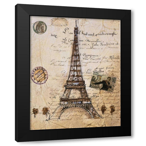 La Tour Eiffel Black Modern Wood Framed Art Print by Jardine, Liz