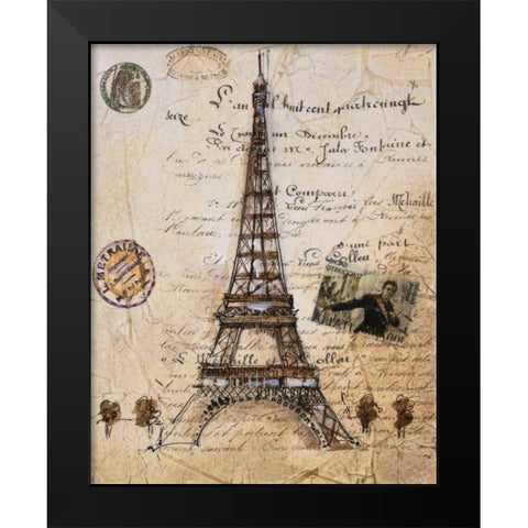 La Tour Eiffel Black Modern Wood Framed Art Print by Jardine, Liz
