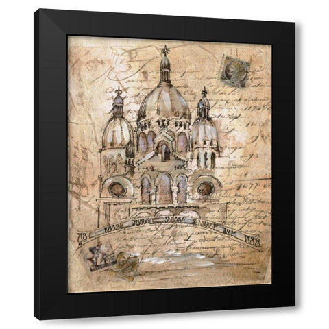 Sacre-Coeur Black Modern Wood Framed Art Print by Jardine, Liz