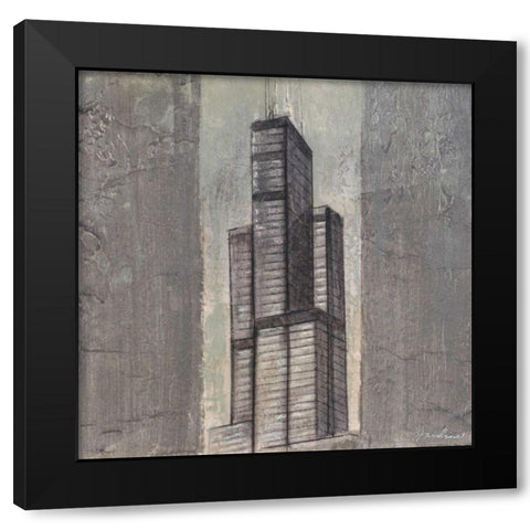Chicago I Black Modern Wood Framed Art Print with Double Matting by Jardine, Liz