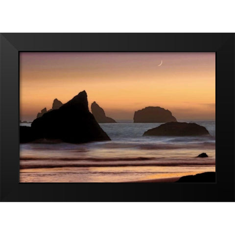 Moonset Black Modern Wood Framed Art Print by Jones, Mike
