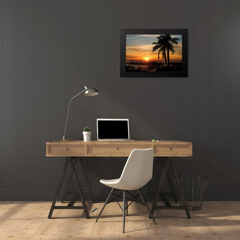 Ana Maria Sunset Black Modern Wood Framed Art Print by Jones, Mike