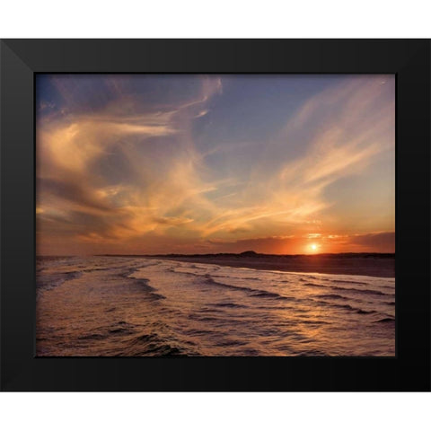 Corpus Christi Sunset Black Modern Wood Framed Art Print by Jones, Mike