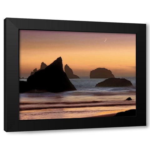 Moonset Black Modern Wood Framed Art Print by Jones, Mike