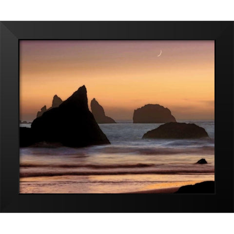 Moonset Black Modern Wood Framed Art Print by Jones, Mike