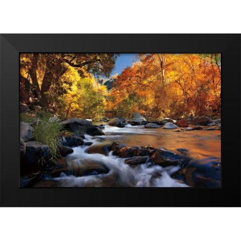 River of Gold Black Modern Wood Framed Art Print by Jones, Mike
