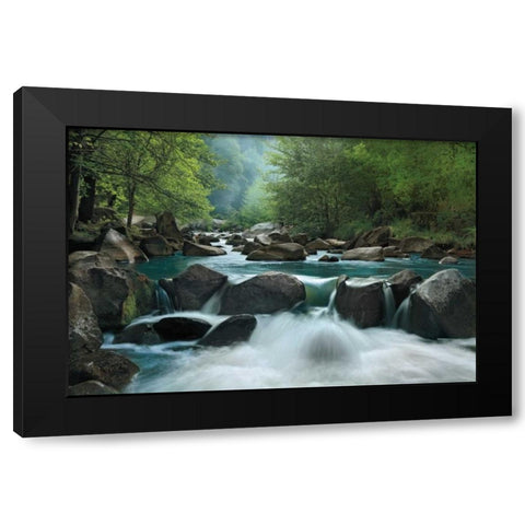Secret Passage Black Modern Wood Framed Art Print by Jones, Mike