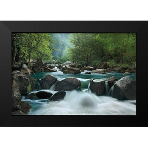 Secret Passage Black Modern Wood Framed Art Print by Jones, Mike