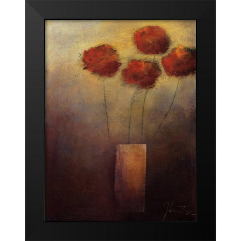 Flowers For Me Black Modern Wood Framed Art Print by Kaiser, Jutta