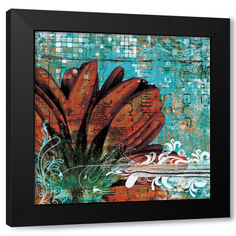 Graffiti Gerbera Black Modern Wood Framed Art Print by Lazar Schuler, Christina
