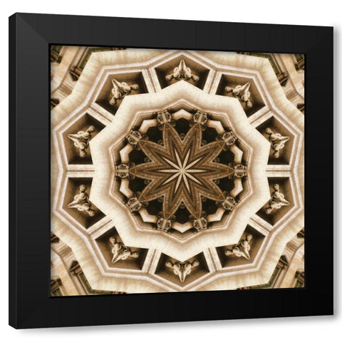 Trevi Fountain Black Modern Wood Framed Art Print with Double Matting by LaGrave Designs